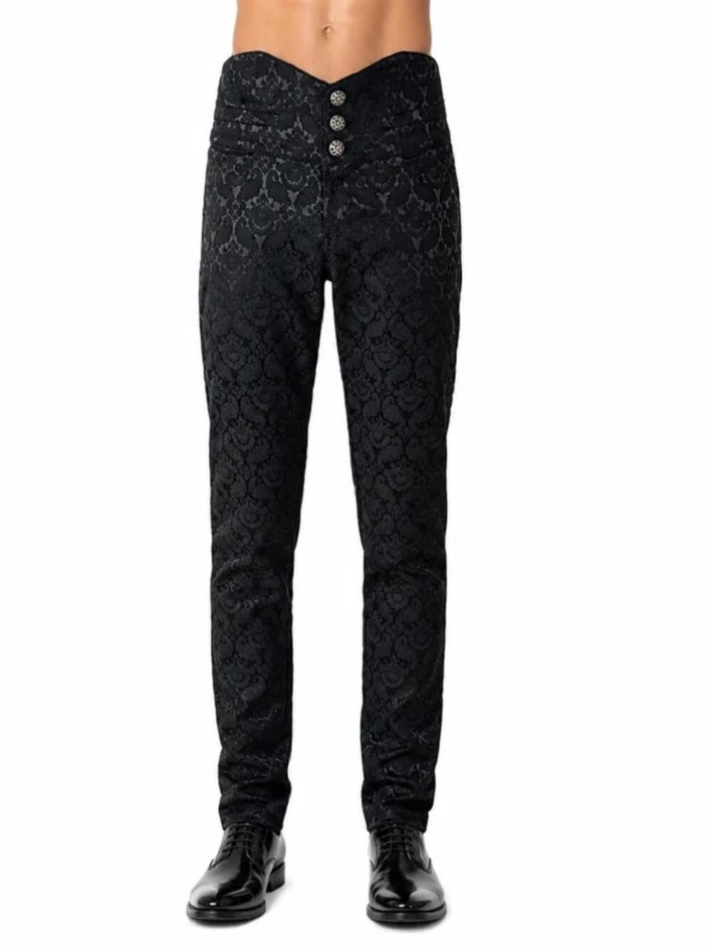 Men's Obscura Trousers Pants Steampunk Black Brocade Pant